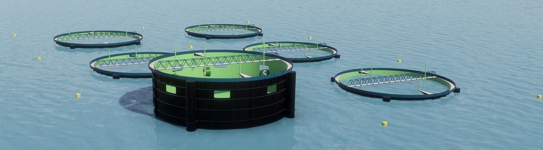 Aquajet semi closed fish farms preventing against sea lice
